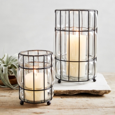 Captured Glass Large Hurricane Lantern | Home Accessories Sale | The ...