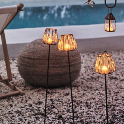 Captured Torch Lanterns Set of 2 Candle Holders The White Company UK