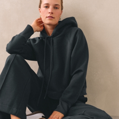 Carbon Finish Cropped Hoodie