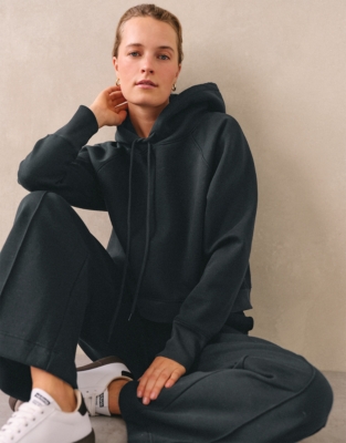 Carbon Finish Cropped Hoodie