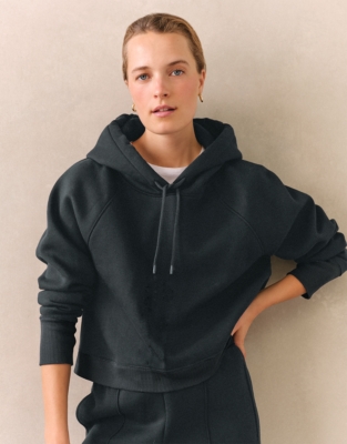 Carbon Finish Cropped Hoodie