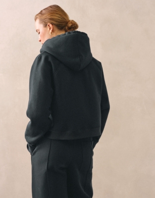 Carbon Finish Cropped Hoodie