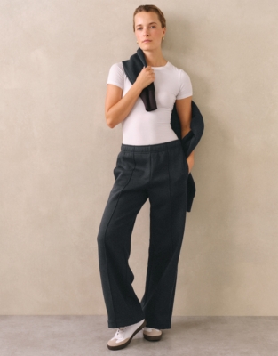 Carbon Finish Wide Leg Trouser