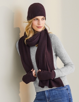 white company hat and scarf
