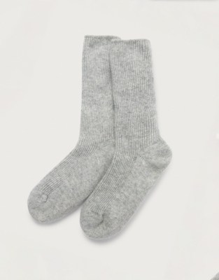 Cashmere Bed Socks - SilverGrayMarl