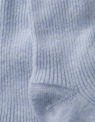 Cashmere Bed Socks - Pale Blue Marl