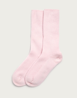 Cashmere Bed Socks - Pale Pink