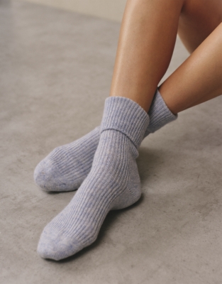 Cashmere Bed Socks - Pale Blue