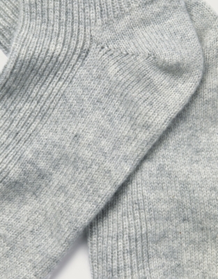 Cashmere Bed Socks - Silver Grey Marl
