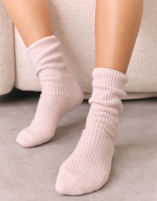 Cashmere Bed Socks - Pale Pink