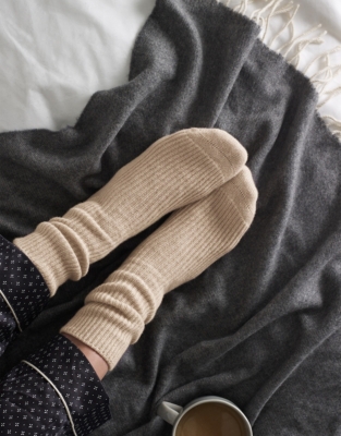 Cashmere Bed Socks - Camel