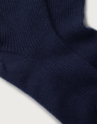 Cashmere Bed Socks - Navy