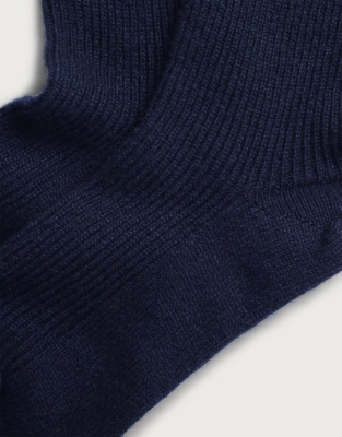 Cashmere Bed Socks - Navy