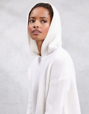 Cashmere Brushed Rib Hoodie | All Clothing Sale | The White Company US