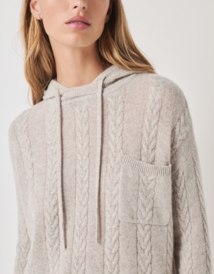 Cashmere Cable Hoodie