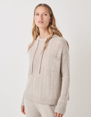 Cashmere Cable Hoodie