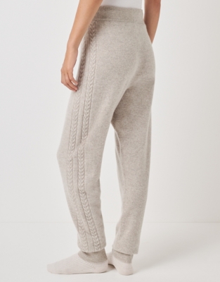 Cashmere Cable Panel Cuffed Joggers