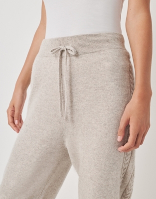 Cashmere Cable Panel Cuffed Joggers