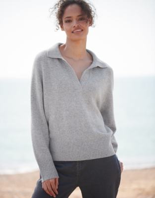 Cashmere Collared Jumper | Clothing Sale | The White Company UK