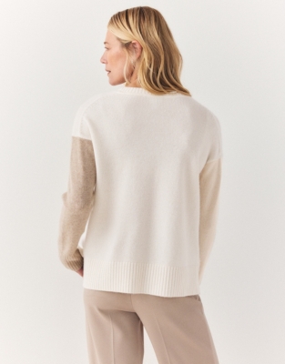 Cashmere Colourblock Sleeve Jumper