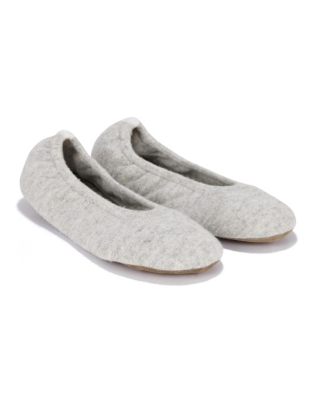 Cashmere Contrast Ballet Slipper | Nightwear | The White Company UK