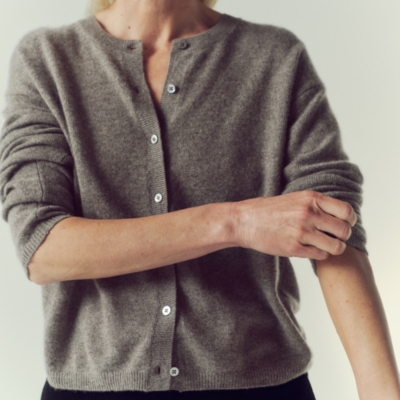 Cashmere Crew Neck Cardigan