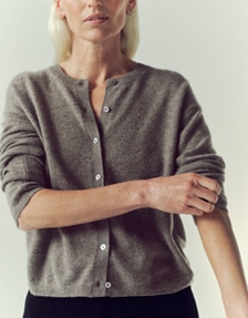 Cashmere Crew Neck Cardigan