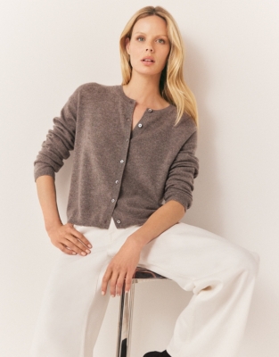 Cashmere Crew Neck Cardigan