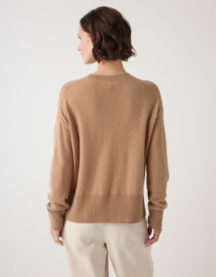 Cashmere Crew Neck Jumper - Light Tan