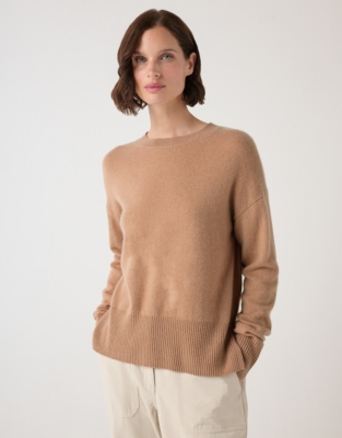 Cashmere Crew Neck Jumper - Light Tan