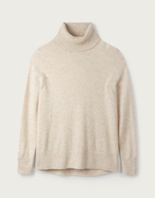 Cashmere Curved Hem Roll-Neck Jumper | Clothing Sale | The White Company UK