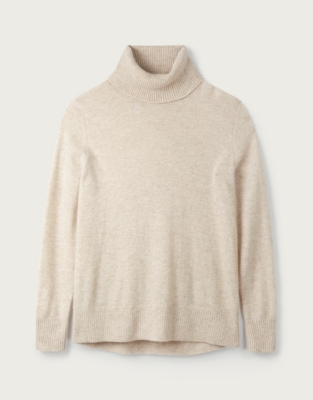 cream cashmere roll neck jumper