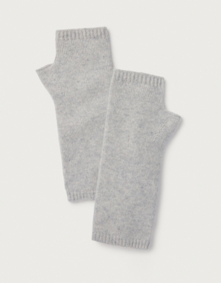 Cashmere Essential Wrist Warmers - Pale Grey Marl