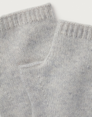 Cashmere Essential Wrist Warmers - Pale Grey Marl