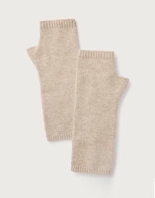 Cashmere Essential Wrist Warmers - Camel Marl