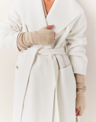 Cashmere Essential Wrist Warmers - Camel Marl