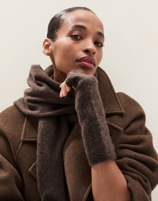 Cashmere Essential Wristwarmer - Milk Chocolate Marl