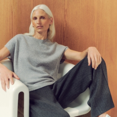 Cashmere Extended Shoulder Knitted T-Shirt