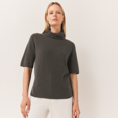Cashmere Funnel Neck T-Shirt Clothing Sale The White Company UK