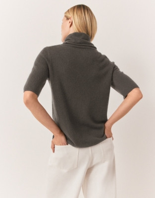 Cashmere Funnel Neck T-Shirt