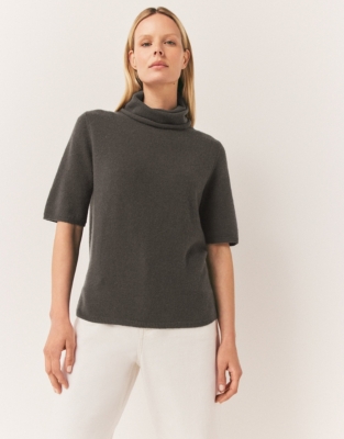 Cashmere Funnel Neck T-Shirt