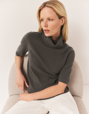 Cashmere Funnel Neck T-Shirt