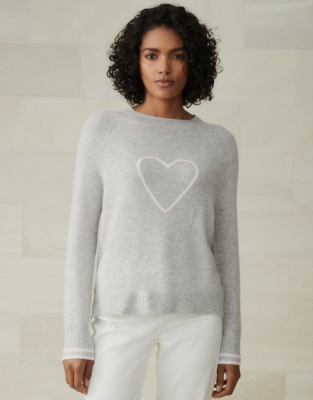Cashmere Heart Jumper | Jumpers u0026 Cardigans | The White Company UK