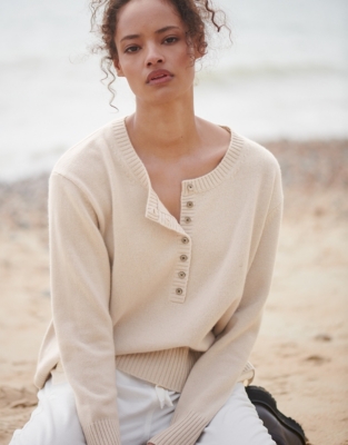 Cashmere Henley Sweater | All Clothing Sale | The White Company US