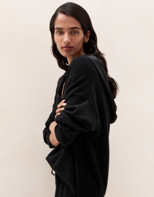 Cashmere Hoodie with Silk Trim