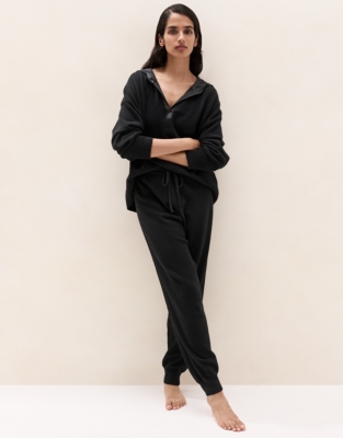 Cashmere Joggers with Silk Trim