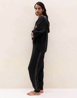 Cashmere Joggers with Silk Trim
