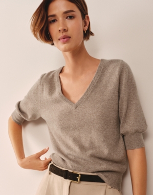 Cashmere Knitted V-Neck T-shirt