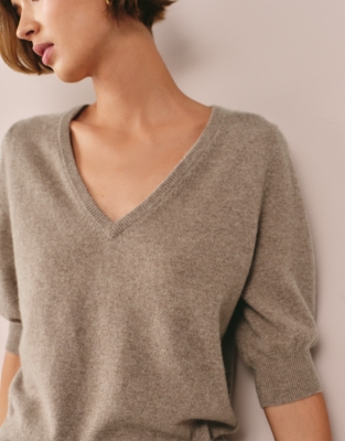 Cashmere Knitted V-Neck T-shirt