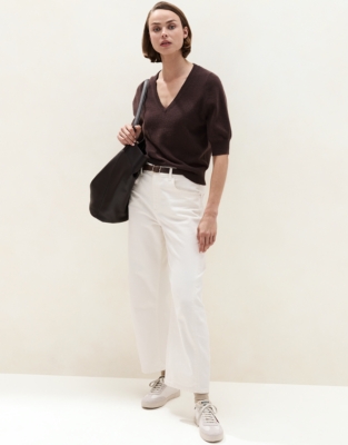 Cashmere Knitted V-Neck T-shirt